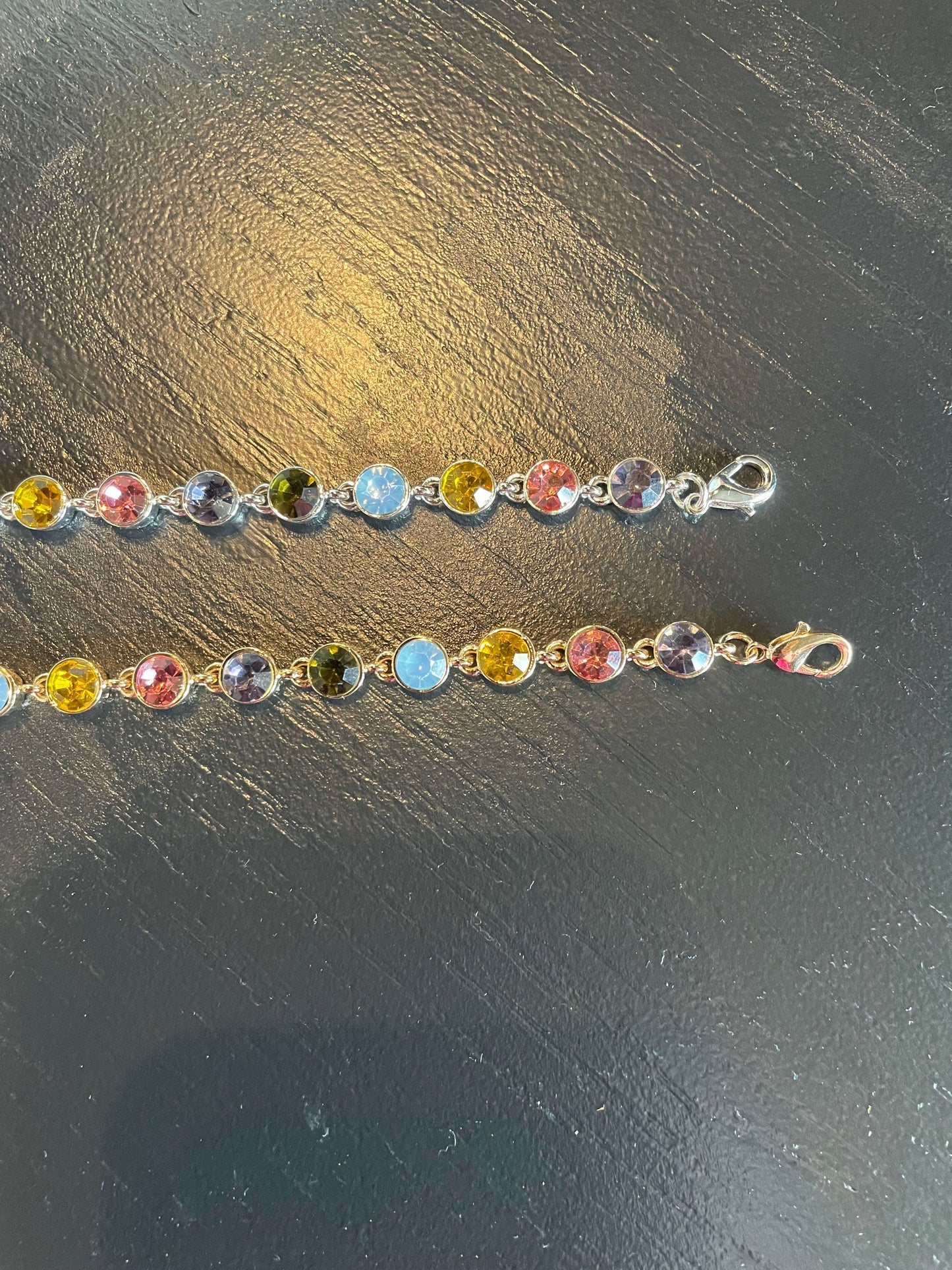 Multi Jewel Tone Crystal Link Bracelet - Style Junkie Boutique