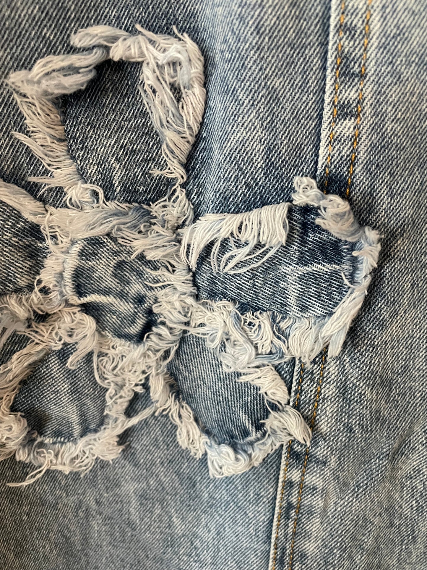 Floral Denim Wide Leg Pants