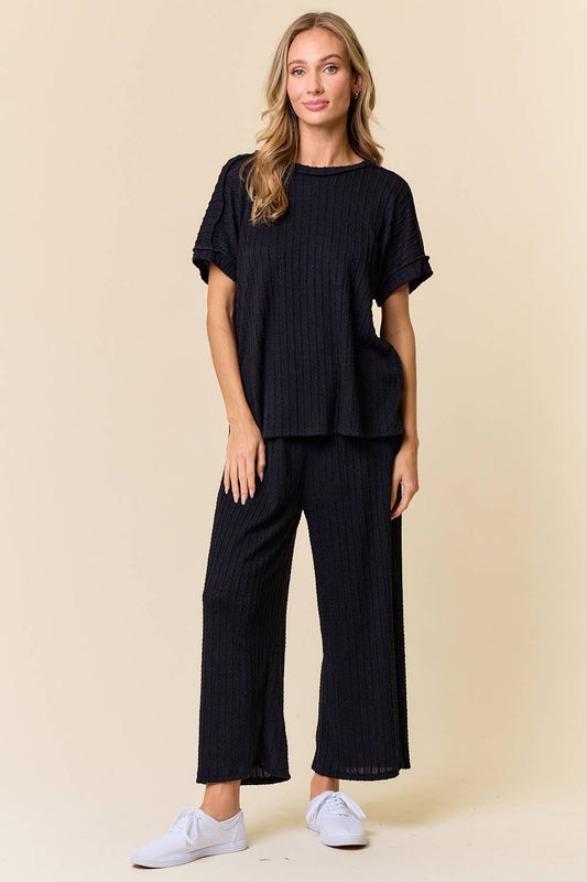 Black Cable Pants