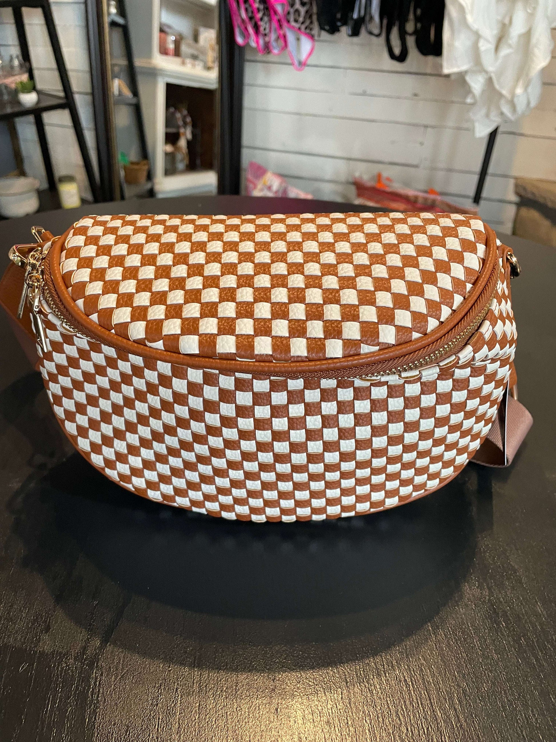 Brown Checker Purse
