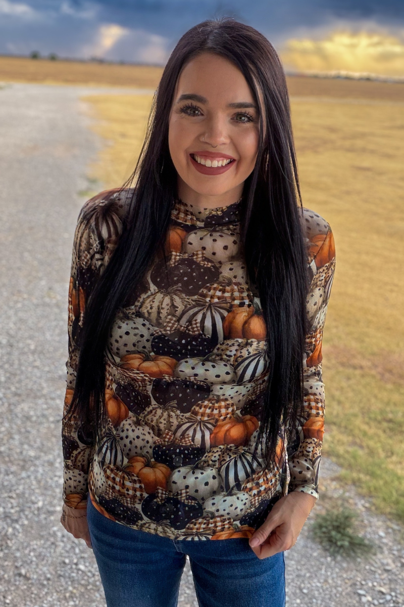 Sterling Kreek - Fall Charm Mesh Top - M