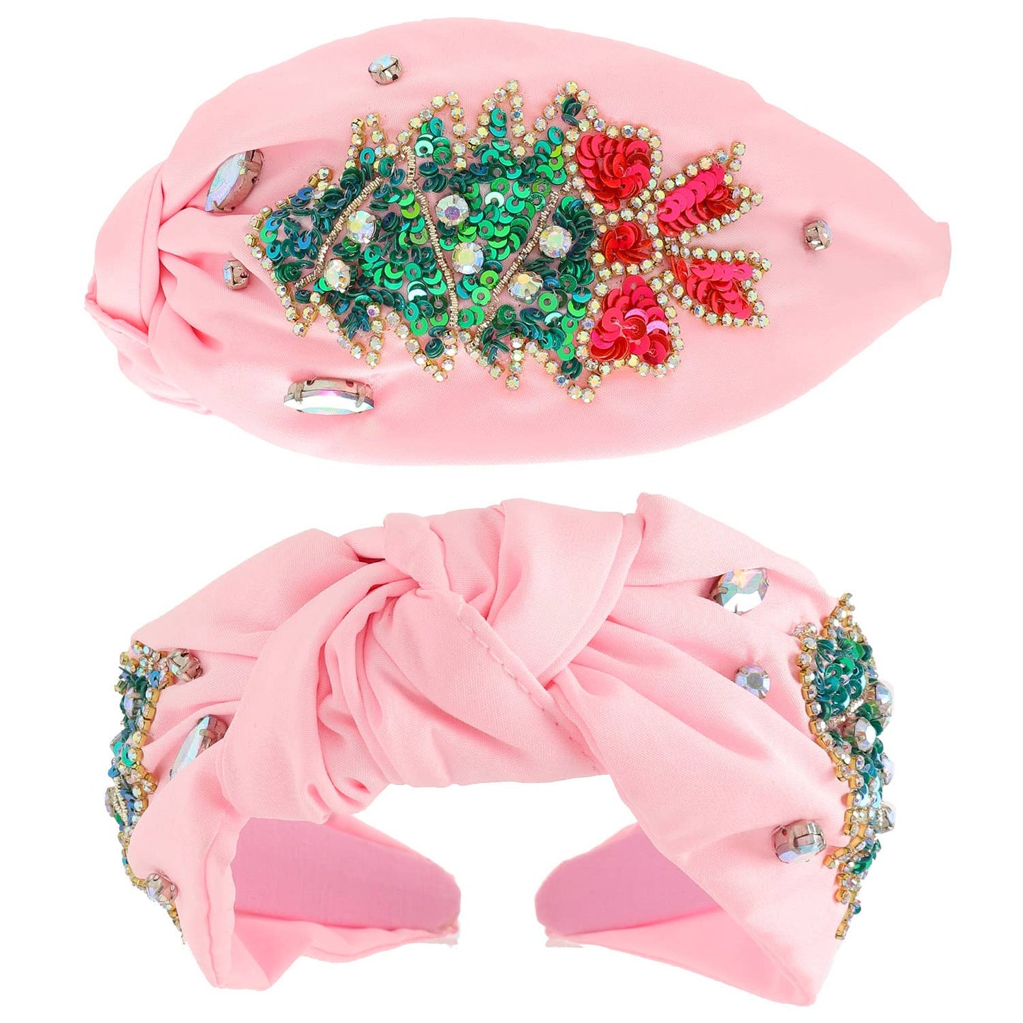 Pink Christmas Tree Headband