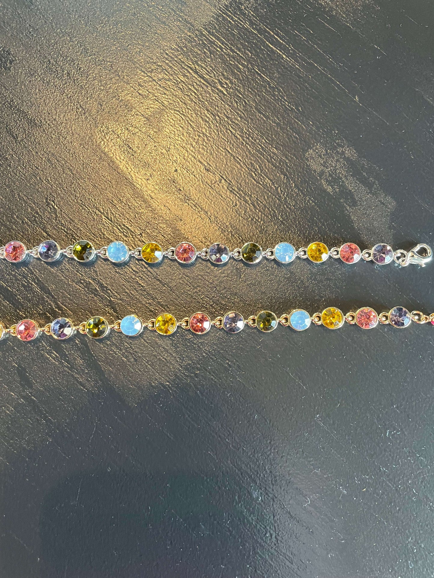 Multi Jewel Tone Crystal Link Bracelet - Style Junkie Boutique