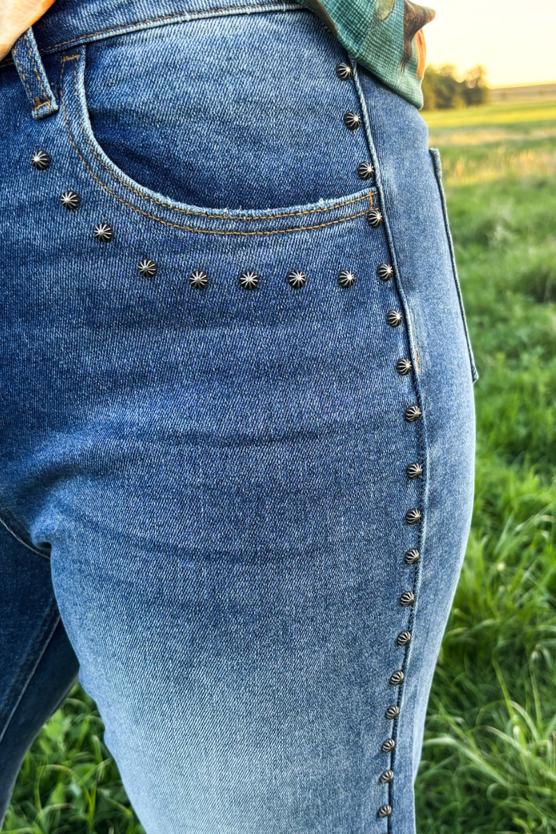 Studded Wide Leg Denim