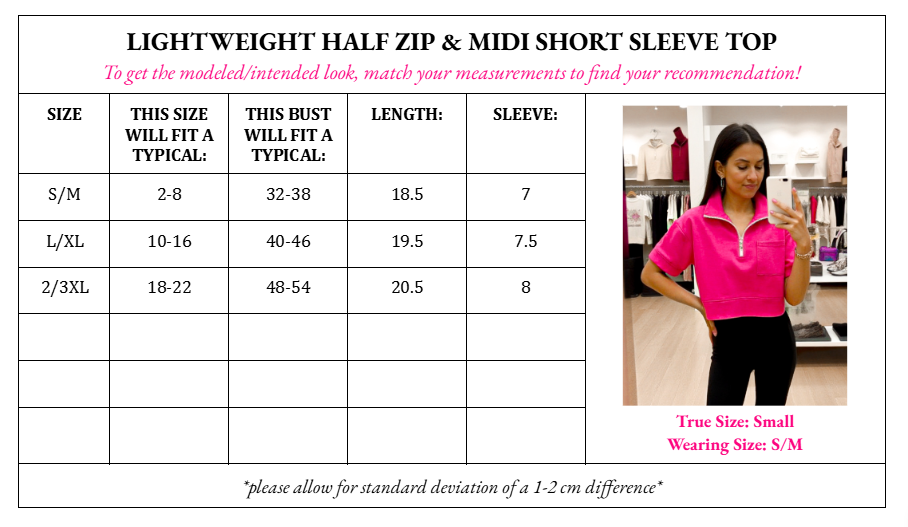 Hot Pink Half Zip Top