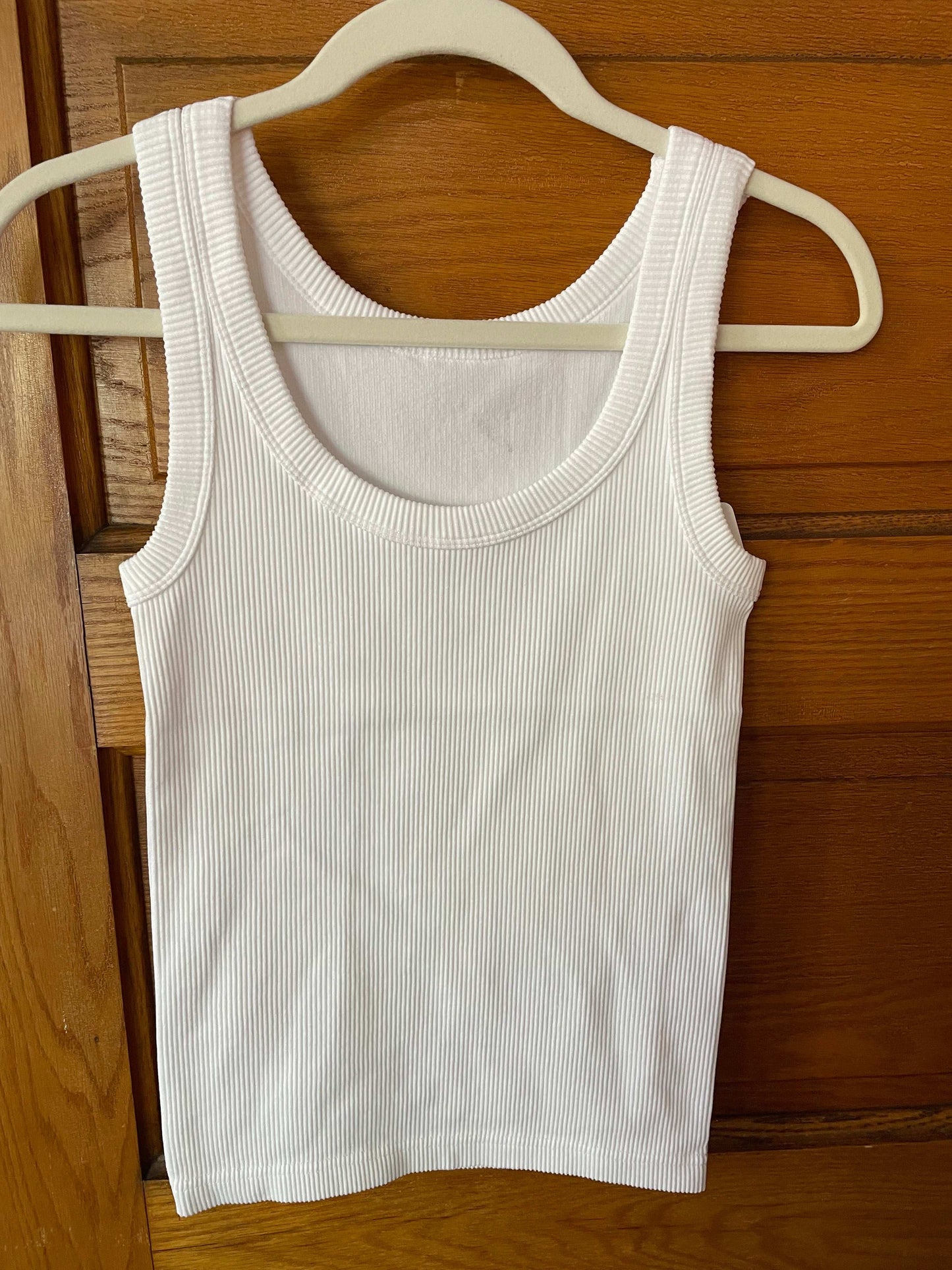 Ribbed Tank - White