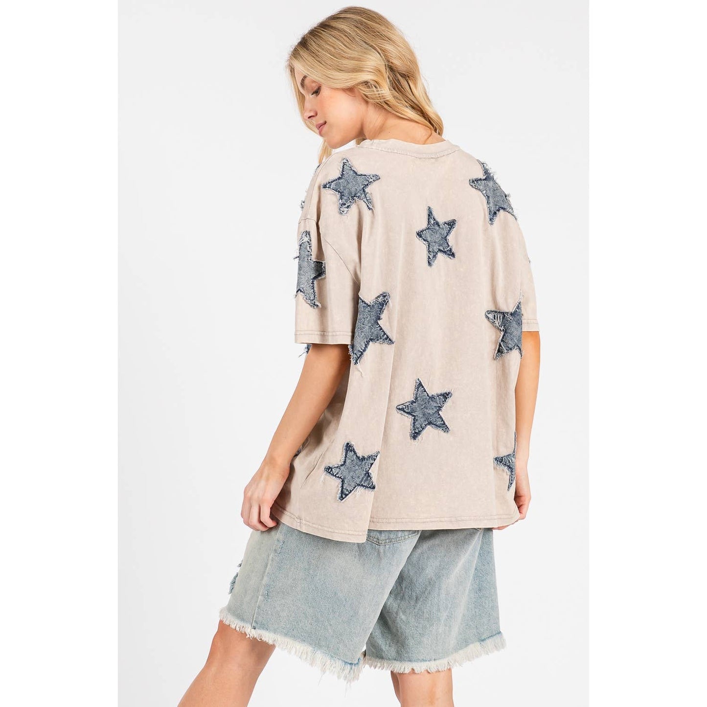 Frayed Denim Star Tee