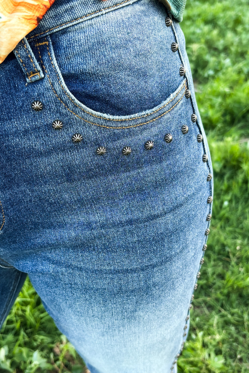 Studded Wide Leg Denim