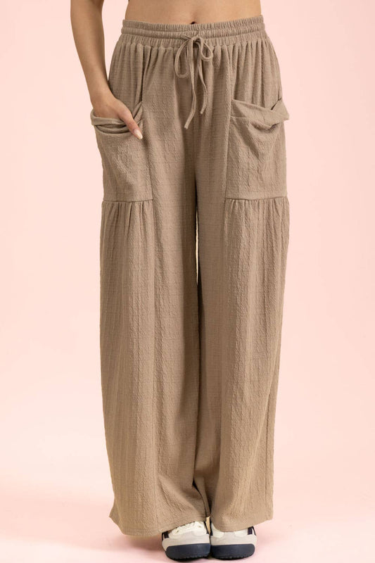 Mocha Wide Leg Knit Pants