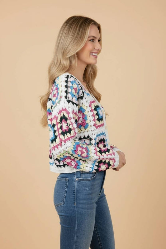 Granny Square Crochet Cardigan