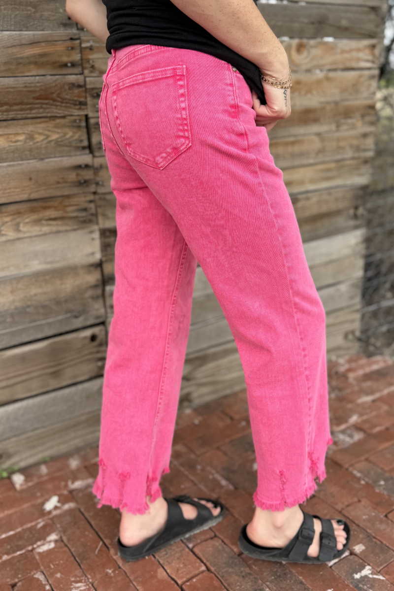 Retro Pink Crop Jeans
