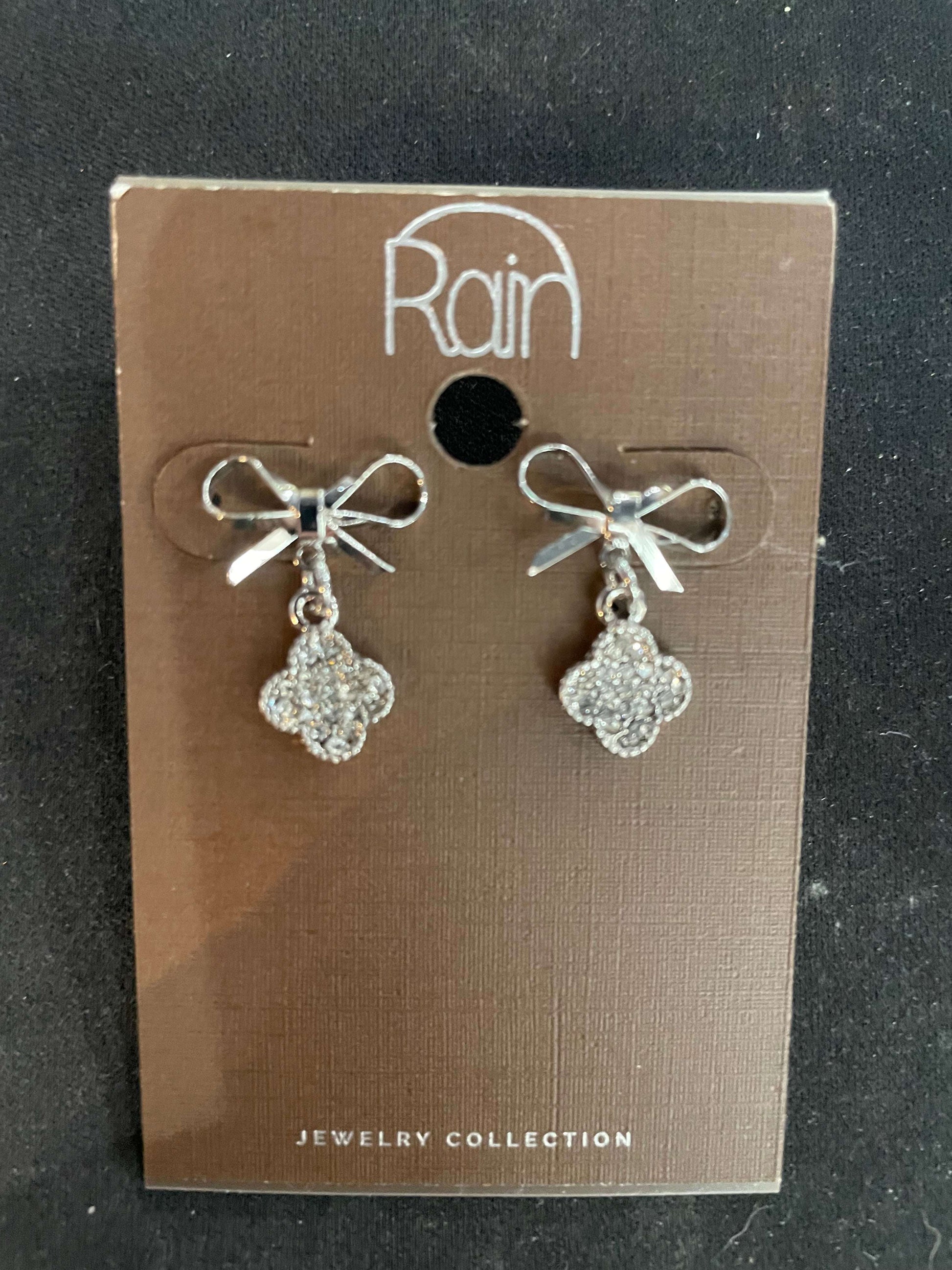 Bow Top Clover Drop Post Earrings - Style Junkie Boutique