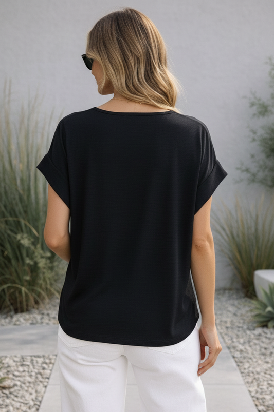 Matte Air Flow V-Neck Black