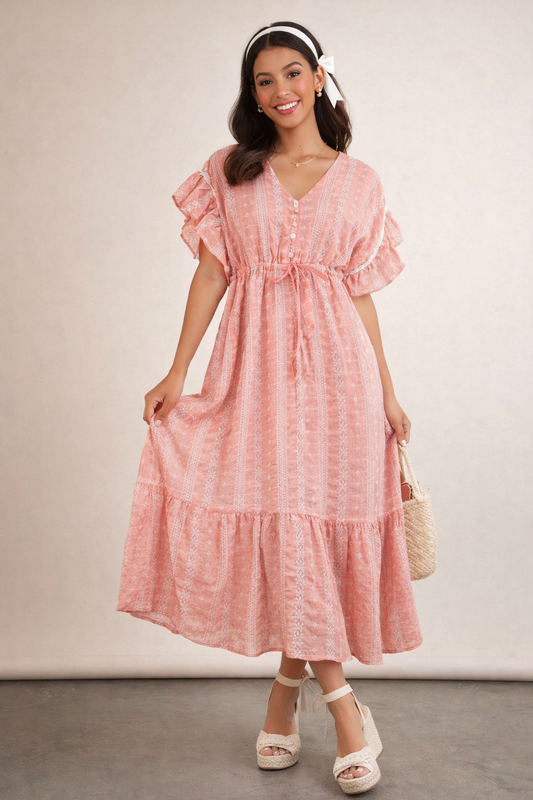 Embroidered Midi Dress