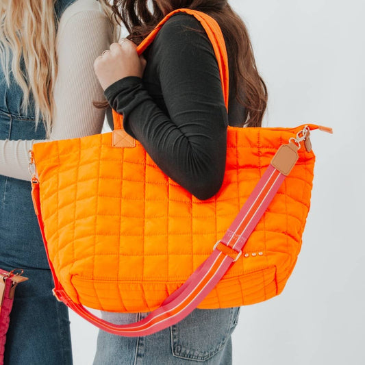Quilted Tote - Orange