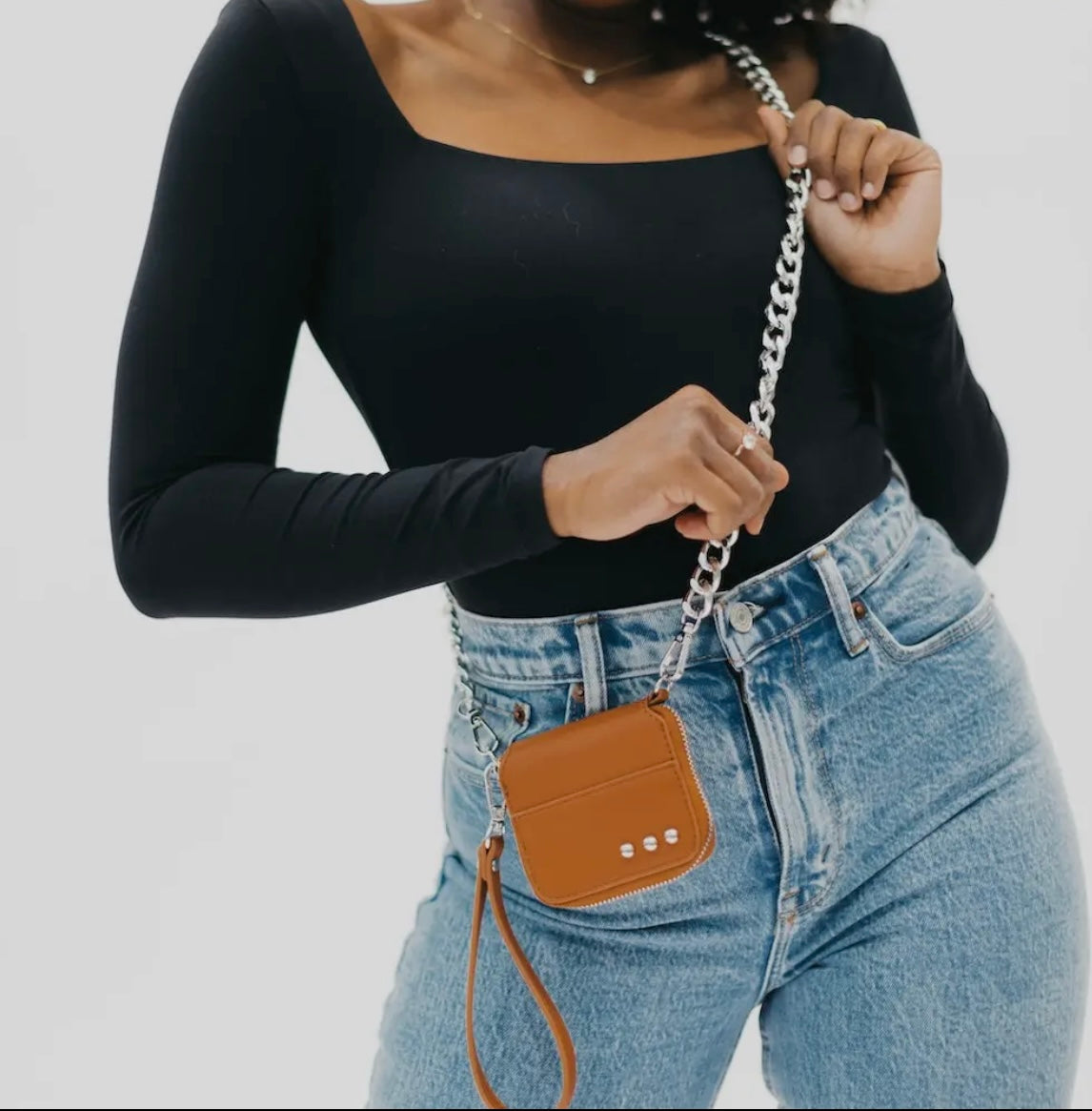 Wallet Chain Bag - Brown