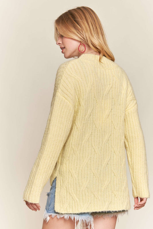 Yellow Cable Knit Sweater