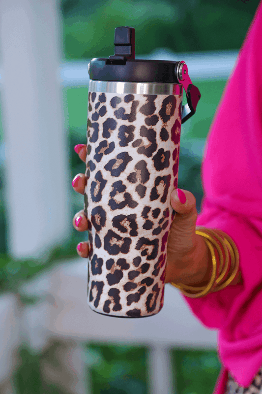 Leopard print tumbler