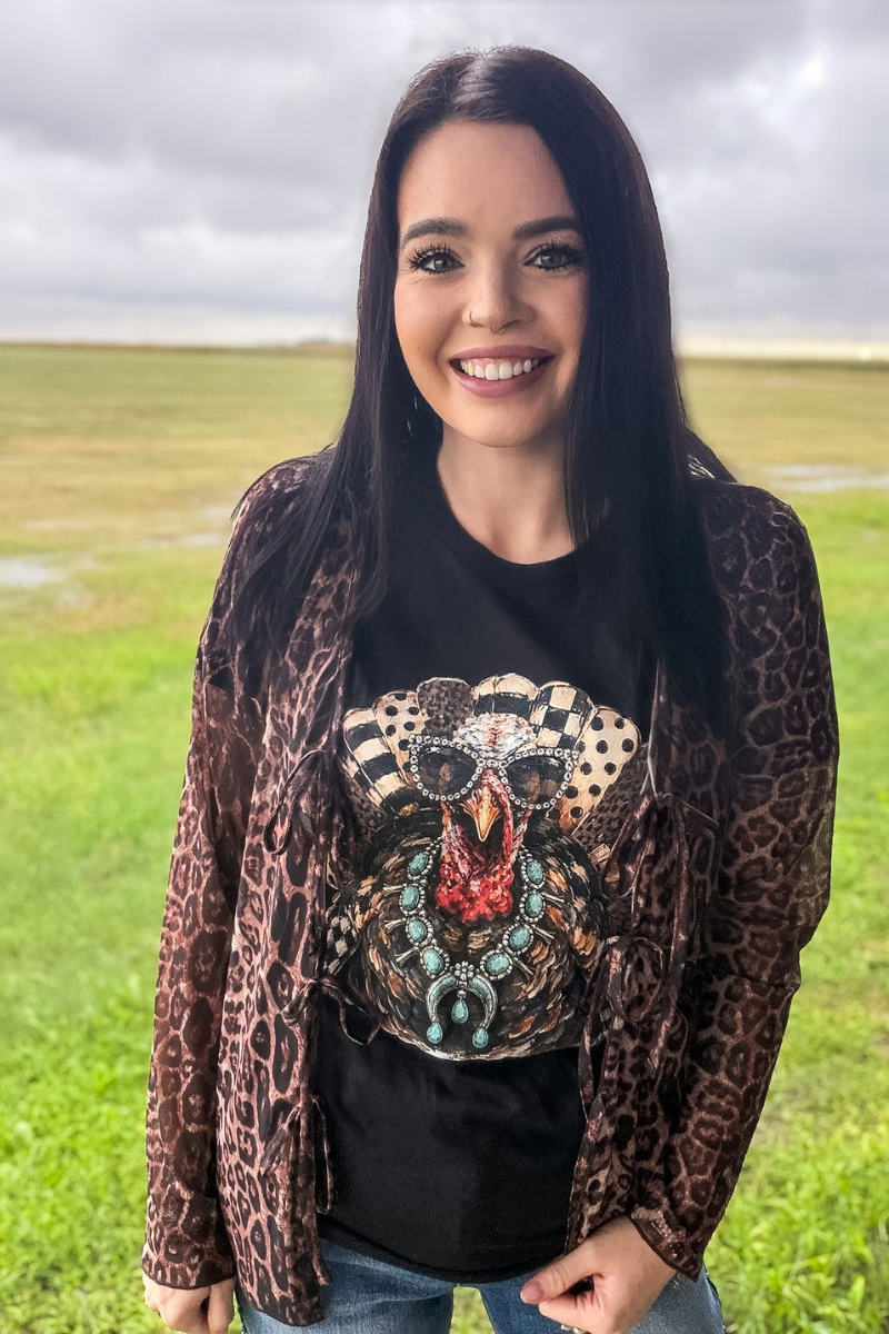 Leopard Tie Cardigan