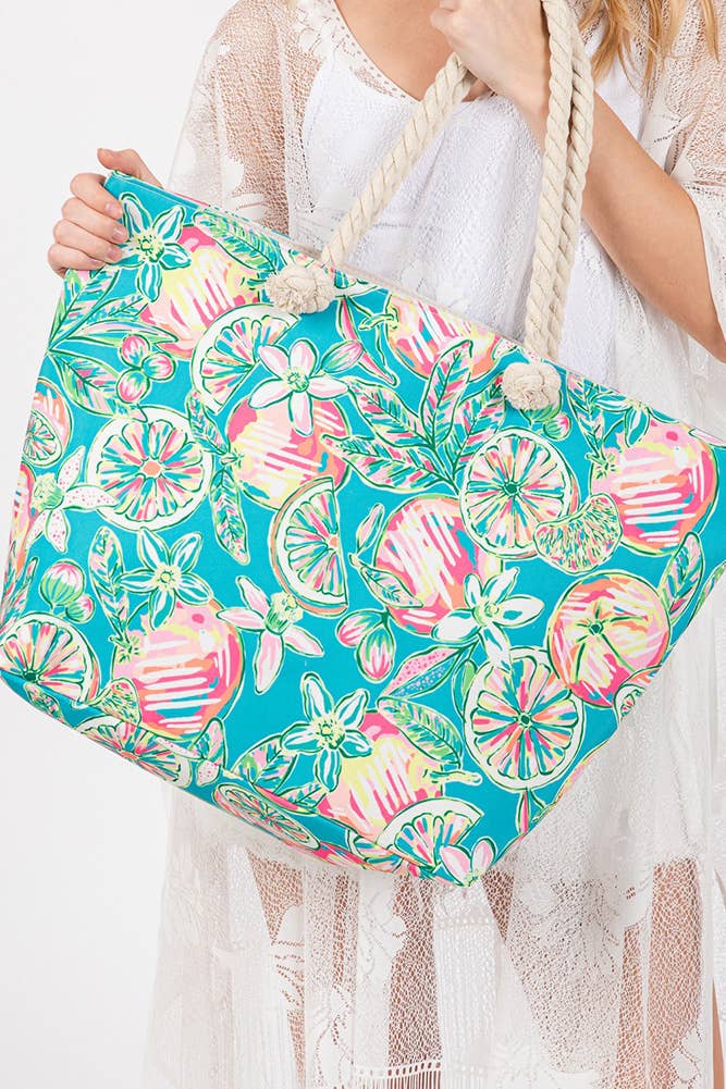 Fruit Print Tote