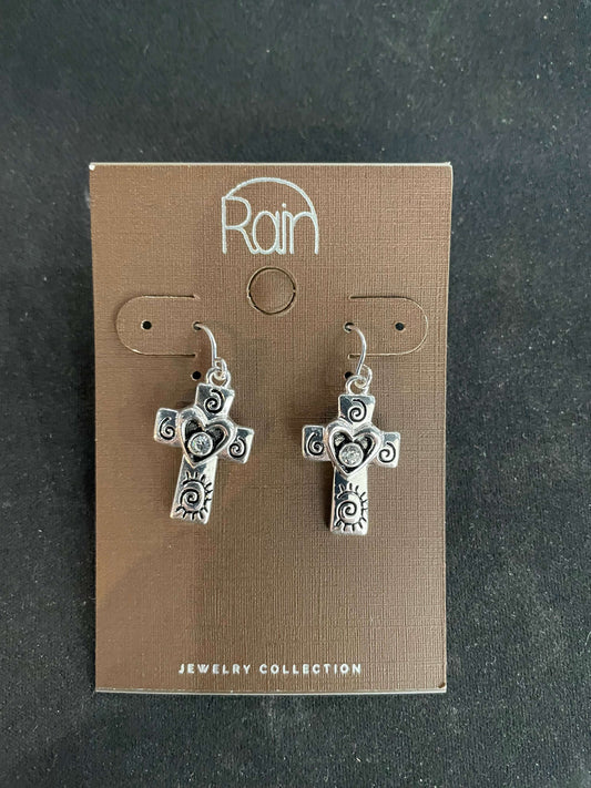 Cross Silver Earrings - Style Junkie Boutique