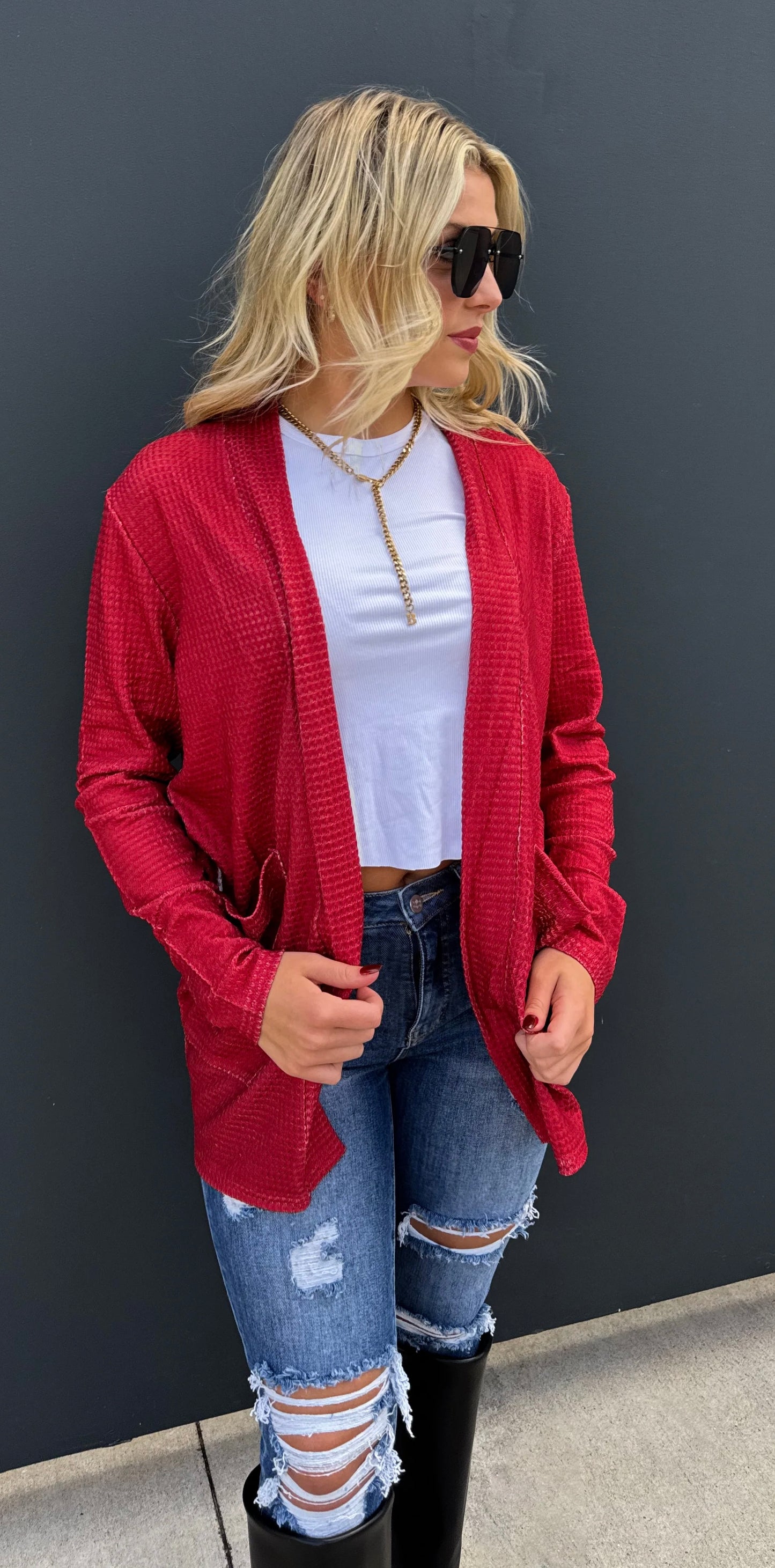 Red Lola Cardigan