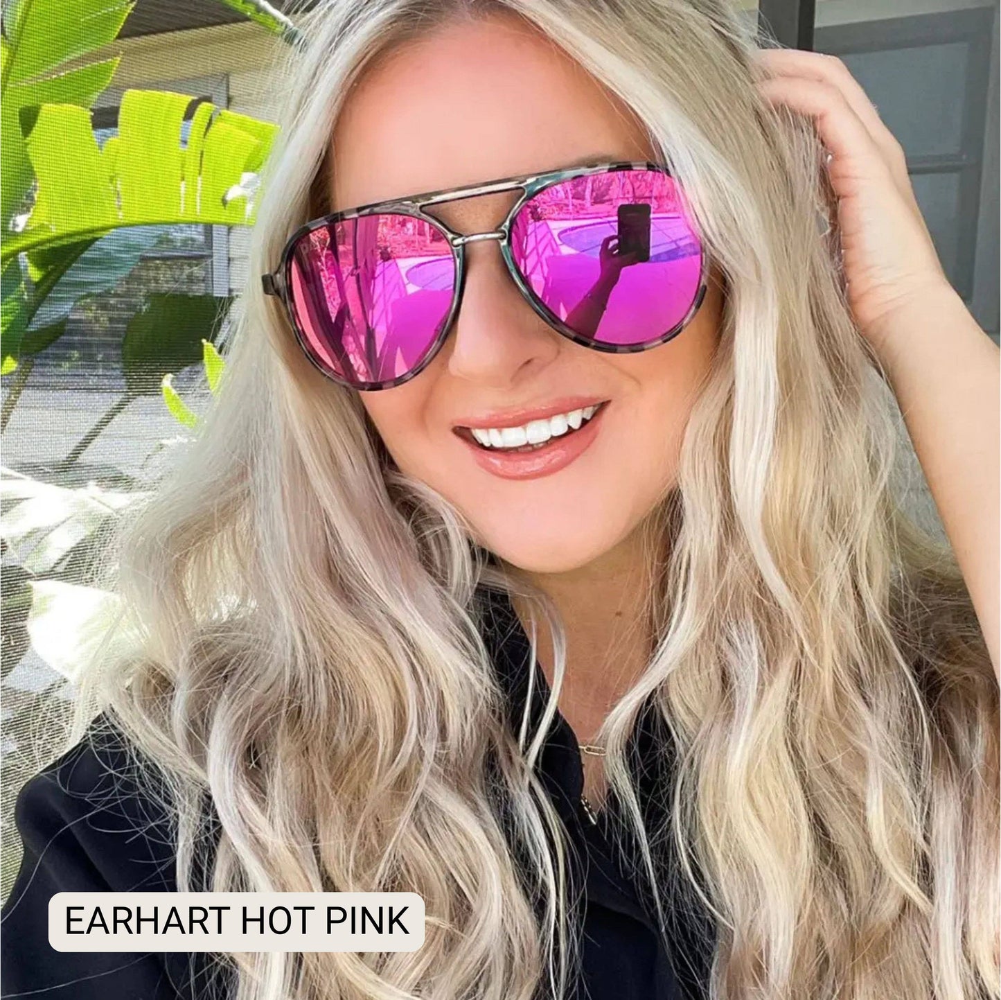 DAX Earhart Aviator Sunglasses - Cheetah Frame with Blue Lens