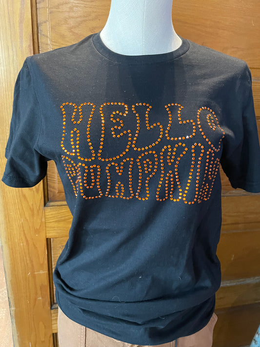 Hello Pumpkin Rhinestone Tee