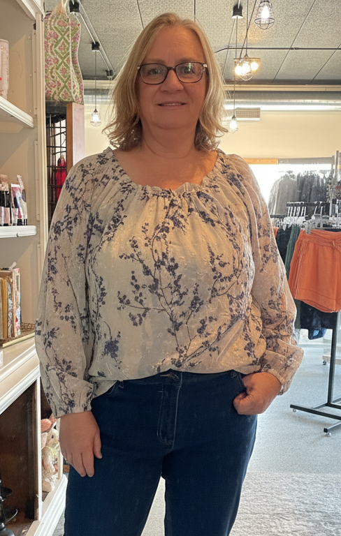 Floral Eyelet Blouse