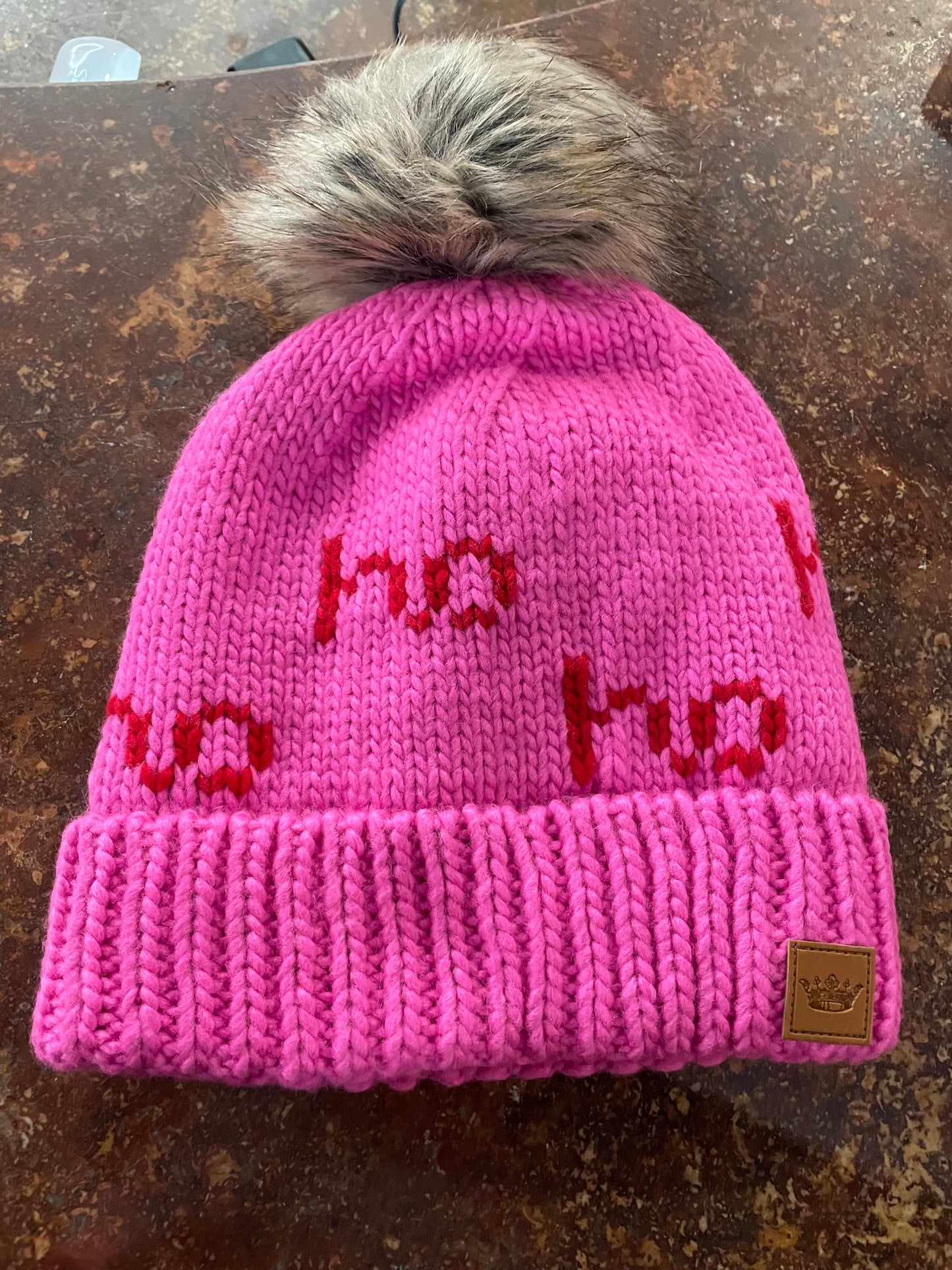 Ho Ho Ho Pink Stocking Hat