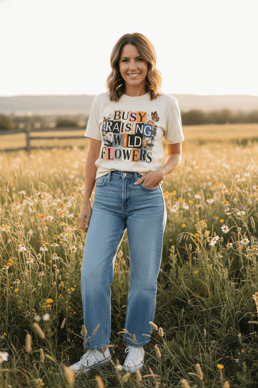 Busy Raising Wildflowers Graphic Tee - Style Junkie Boutique