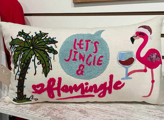 Christmas Pillow - Flamingo