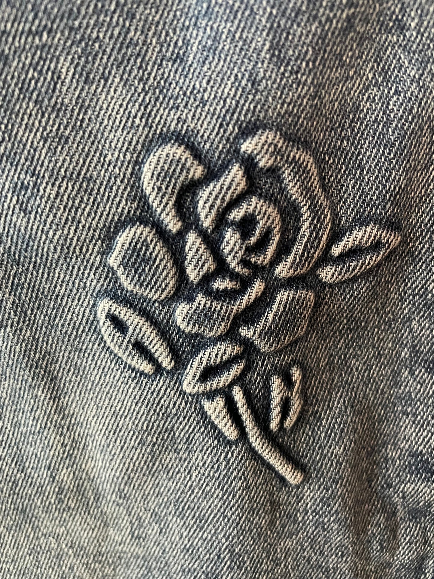 Embossed Flower Jeans