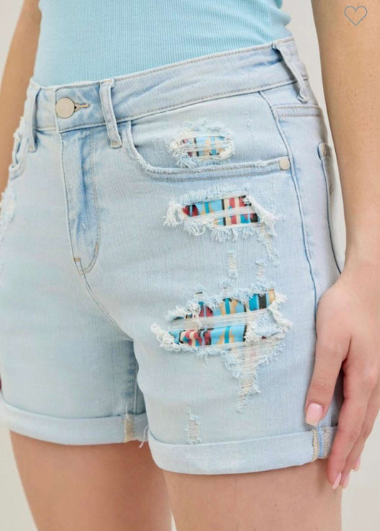 Judy Blue Light Blue 4" inseam shorts