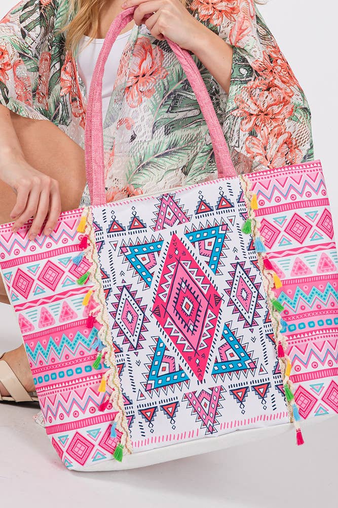 Pink Boho Tote