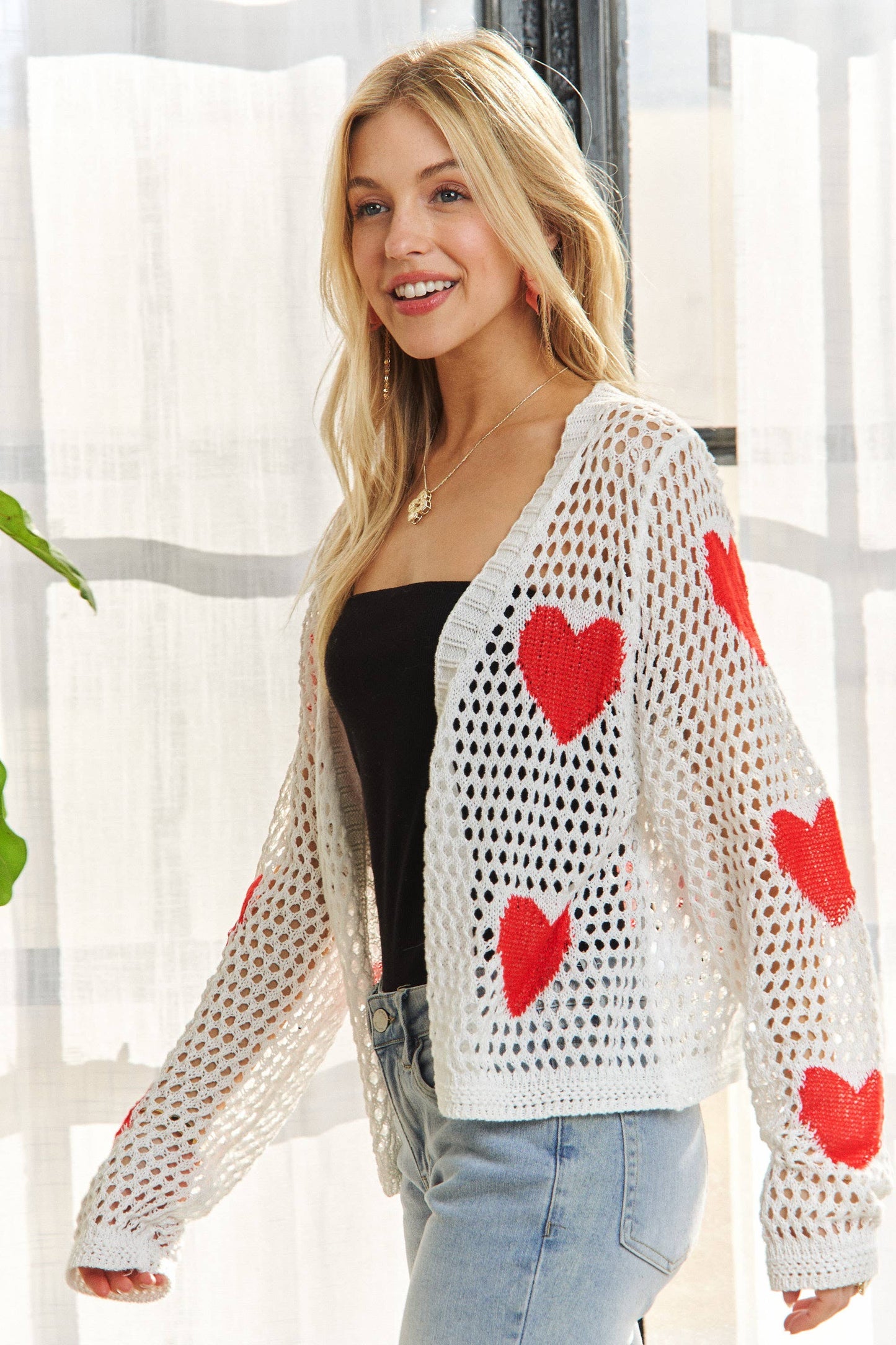 Heart Cardigan Sweater