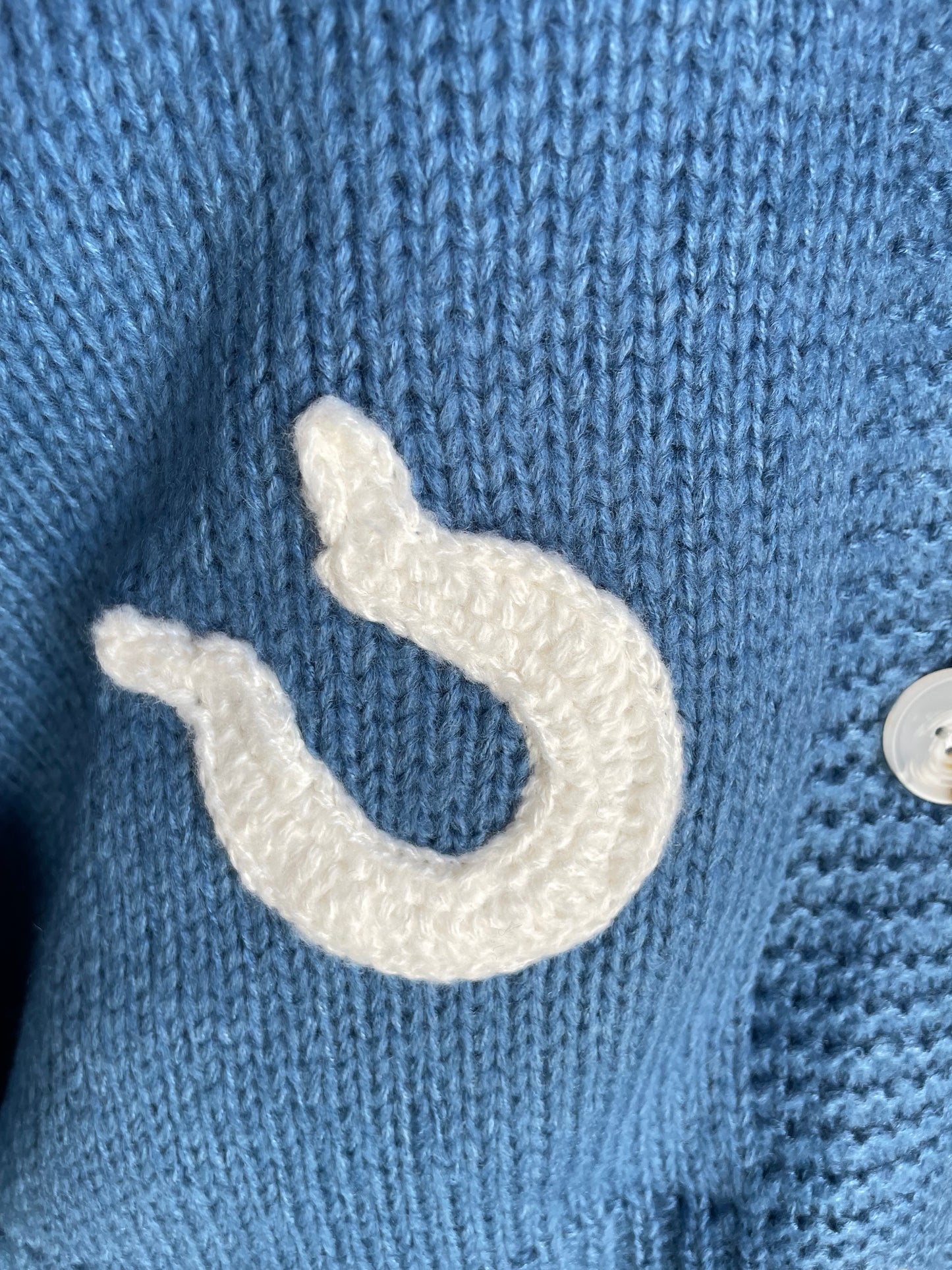 Chunky Knit Horseshoe Patch Cardigan