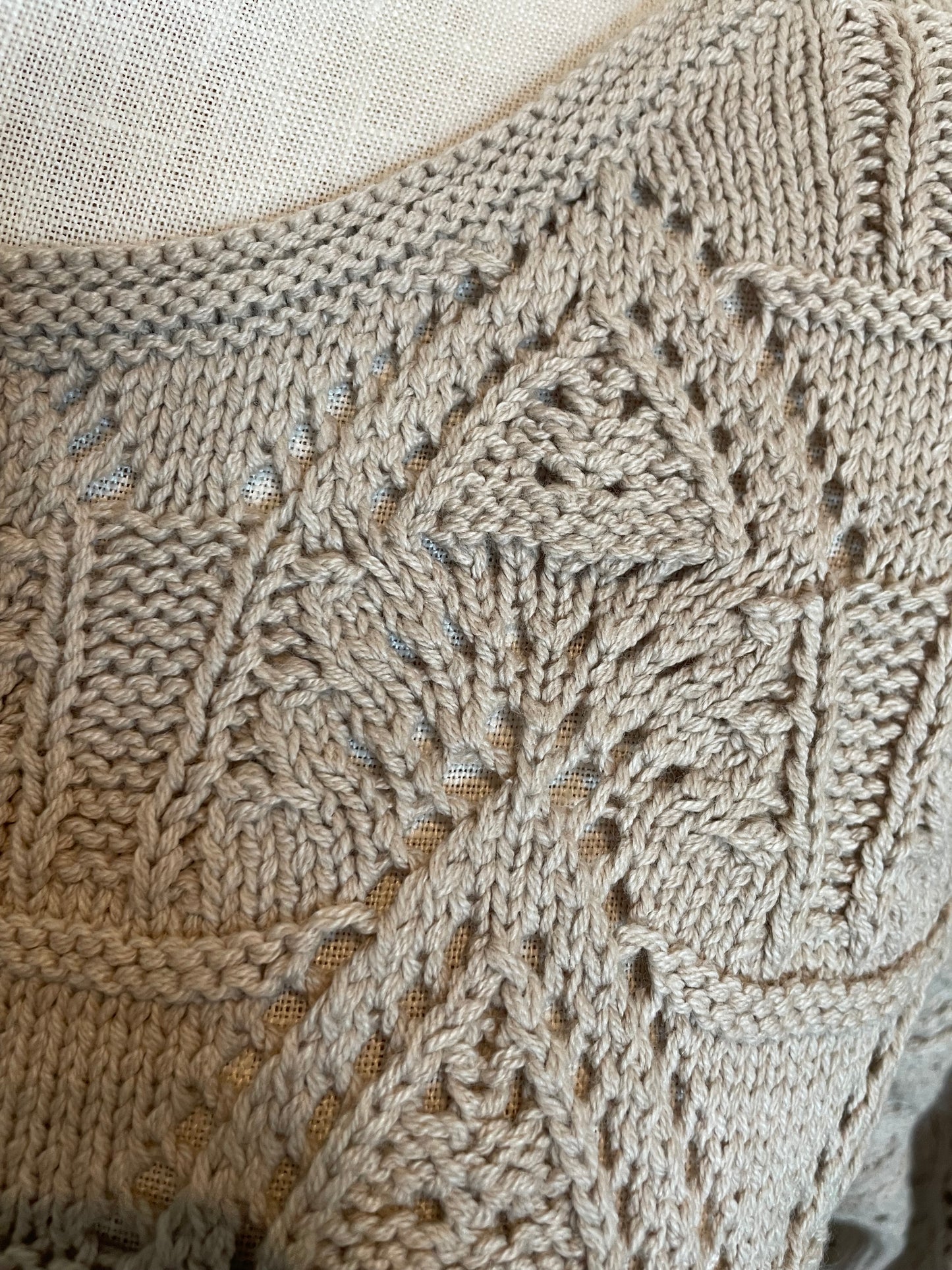 Natural Triangle Crochet Knit Sweater