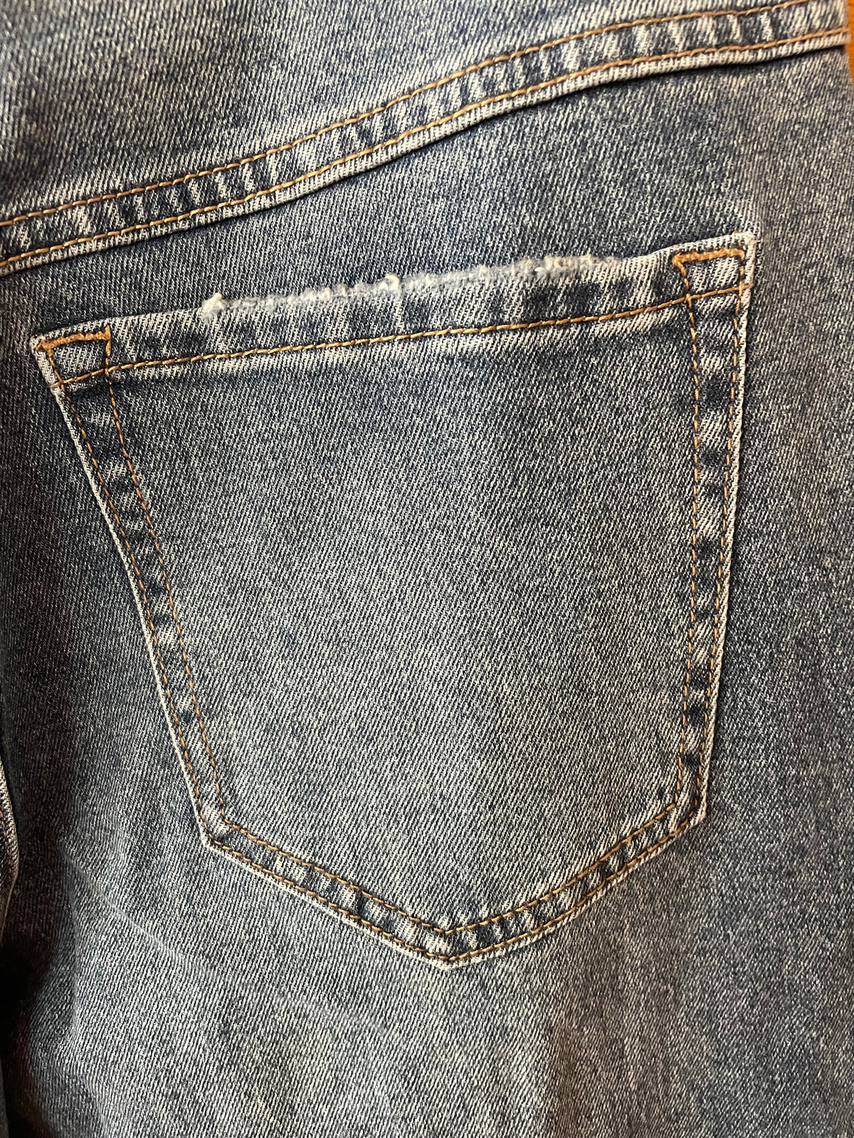 Embossed Flower Jeans