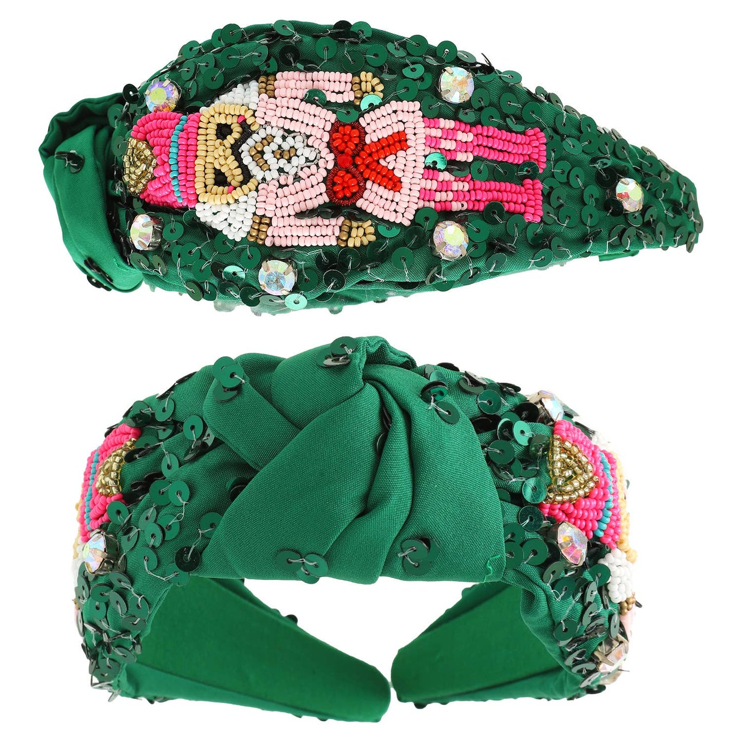 Green Nutcracker Jeweled Top Headband