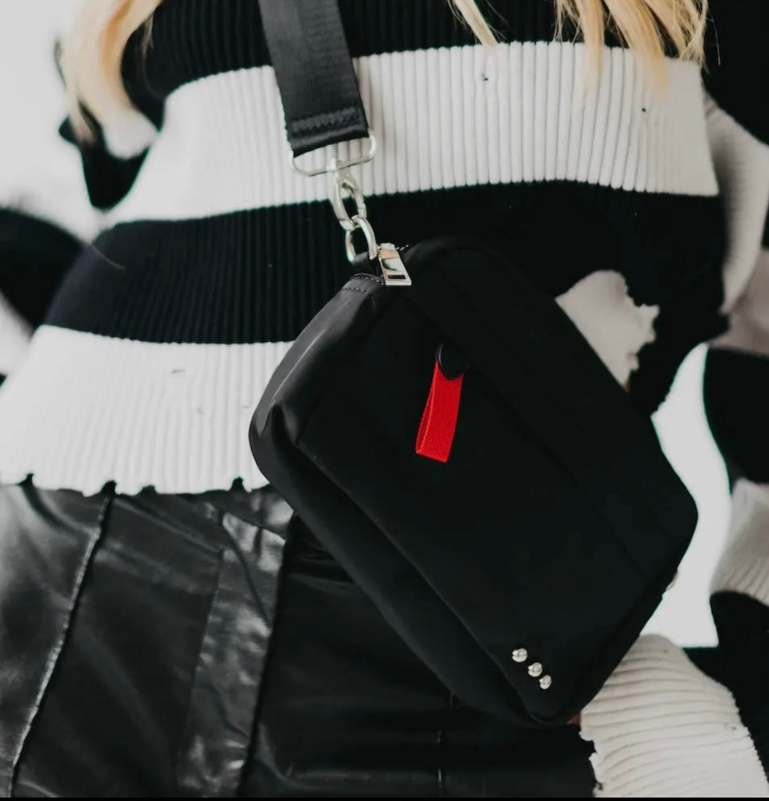 Black Nylon Crossbody