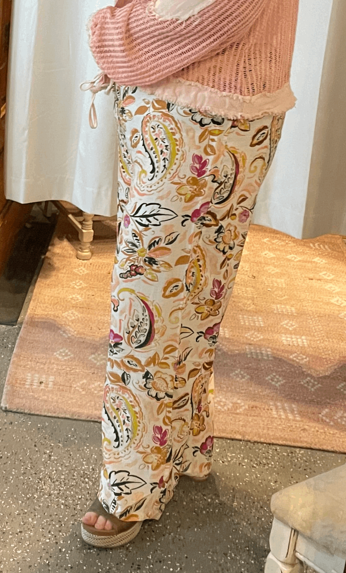 Paisley Wide Leg Pant