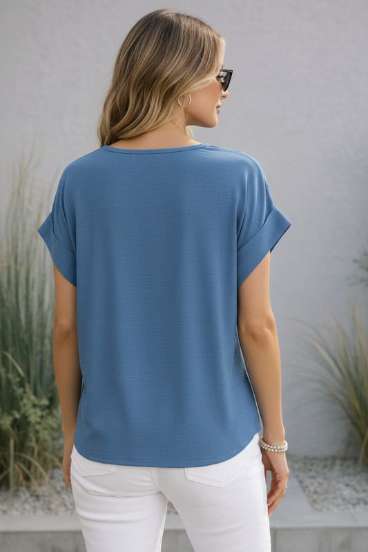 Matte Air Flow V-Neck Blue