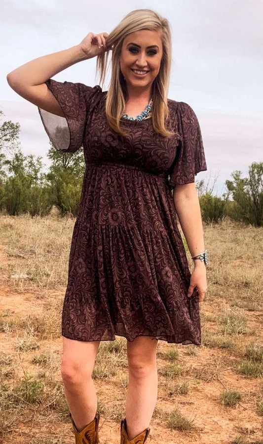 Bronzed Bloom Dress - Style Junkie Boutique