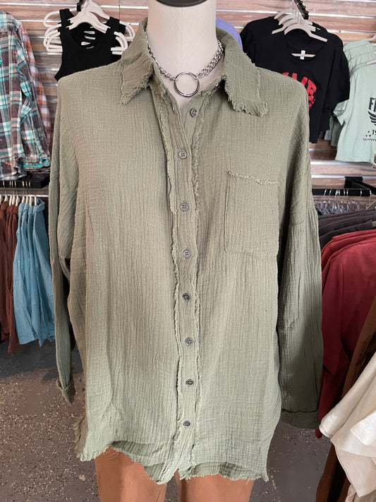 Oversize Gauze - Olive