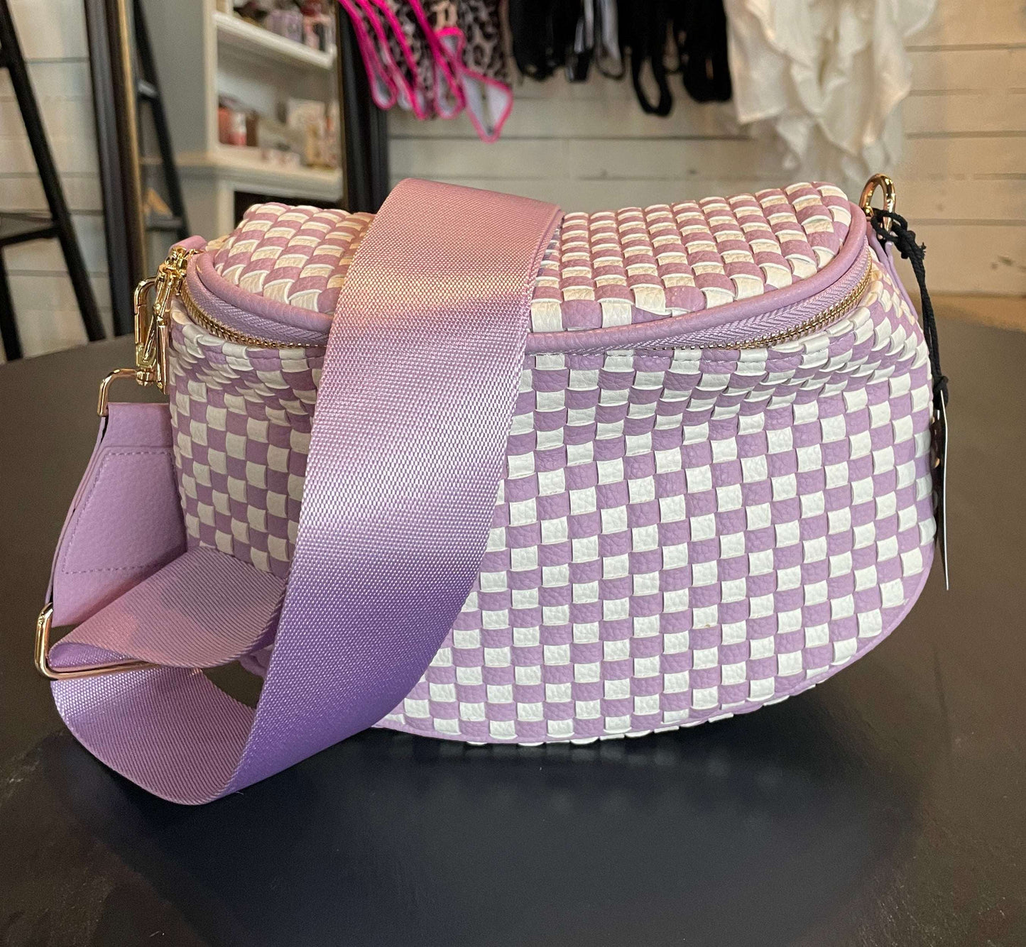 Lilac Checker Purse