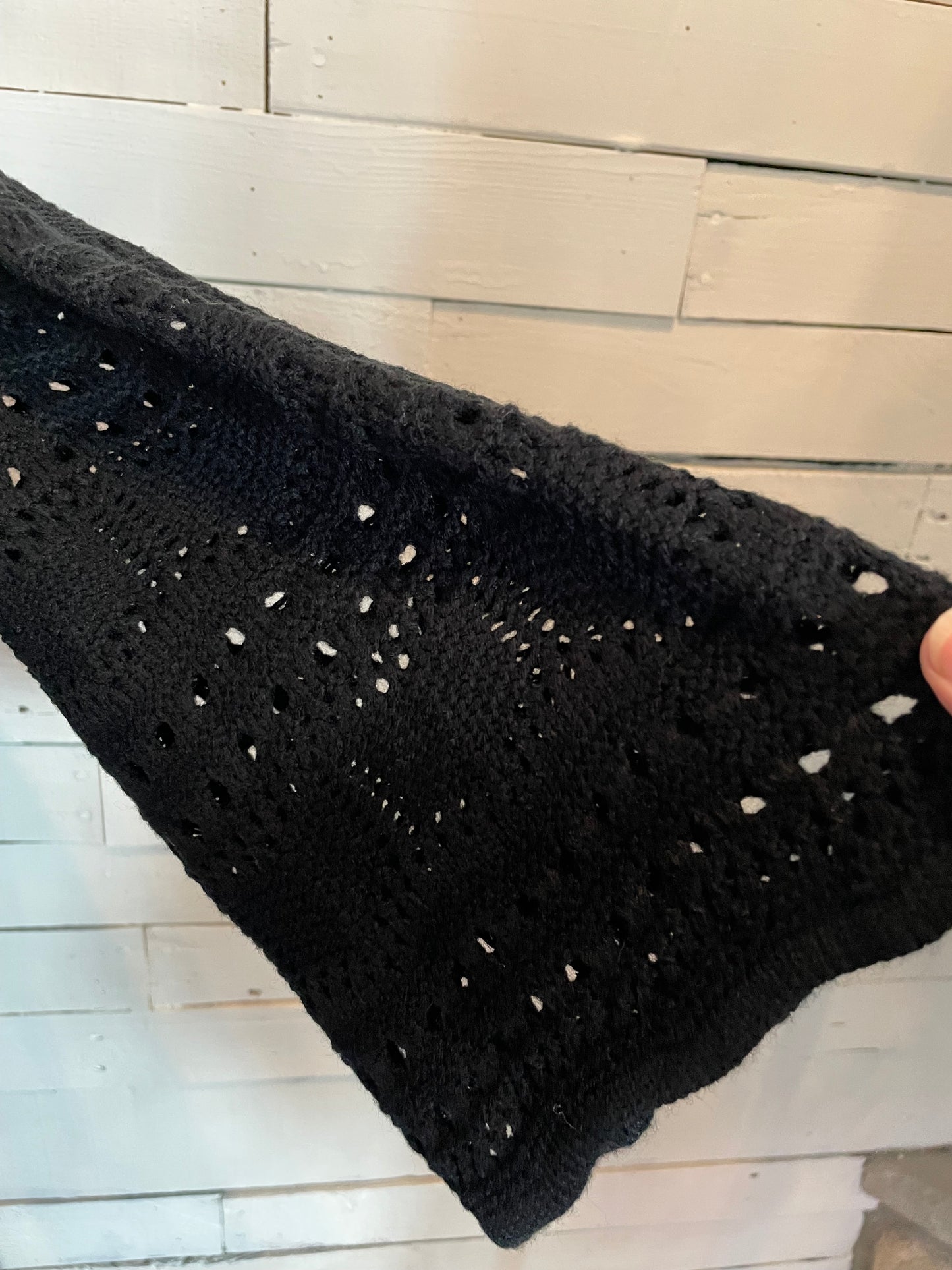 Black Crochet Sweater