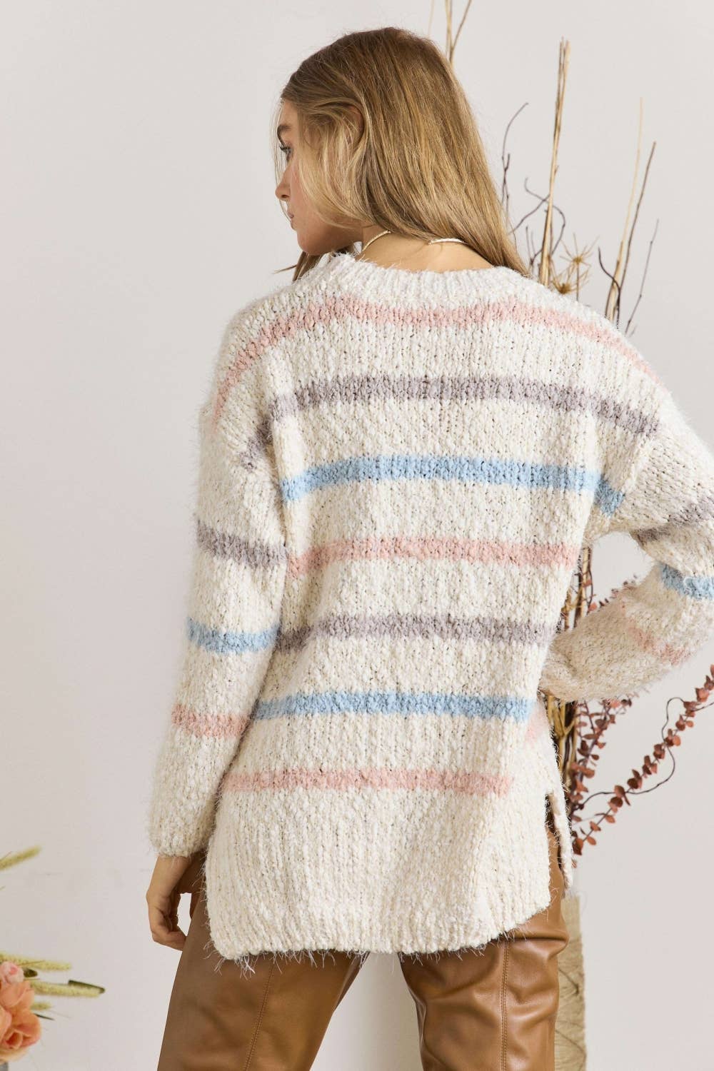 Striped Popcorn Sweater