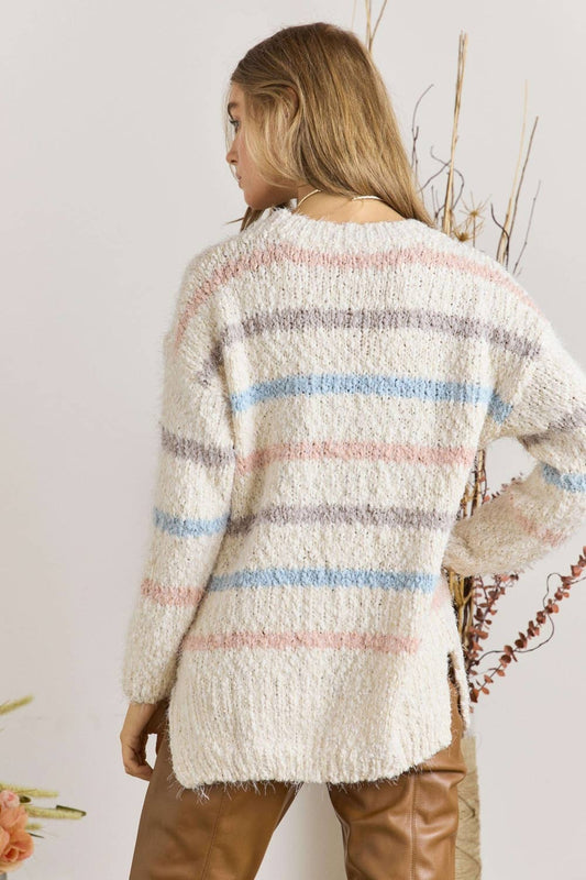 Striped Popcorn Sweater