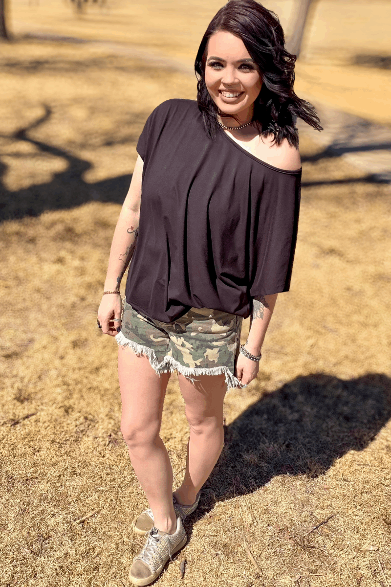 Denim Camo Shorts